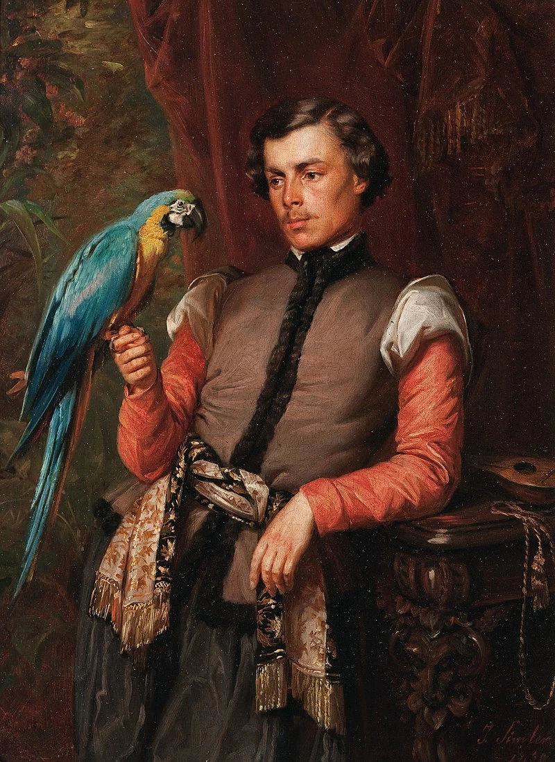 Il nobile con pappagallo, 1858
